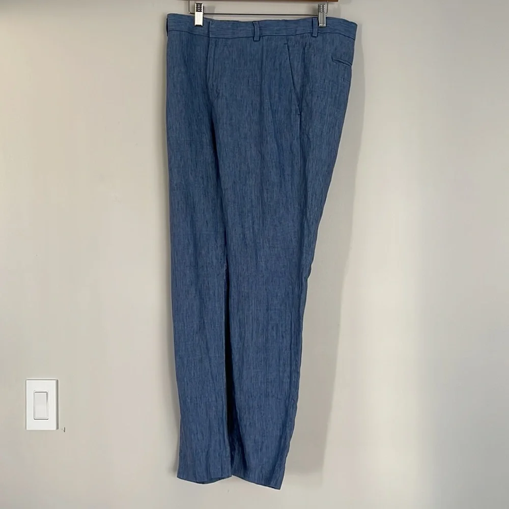 H&M Mens 100% Linen Pants Sz 34R